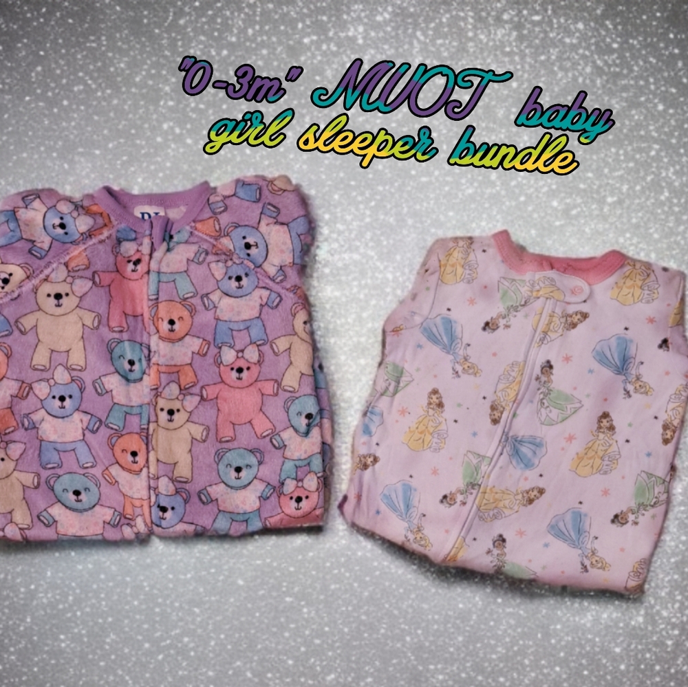 "0-3m" baby girl sleeper bundle 💋👶